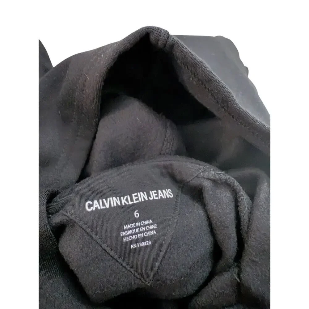 Calvin Klein Jeans Hooded Sweater Logo Long Sleeve Boys Size 6